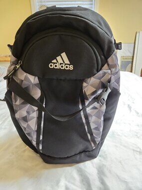 Adidas Backpack Bat Pack Baseball Softball Equipment Black Gray EUC